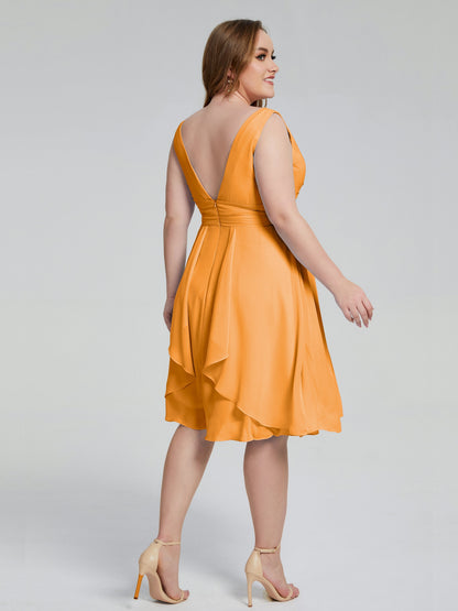Callie V Neck Midi Mother Of The Bride Dresses With Pockets