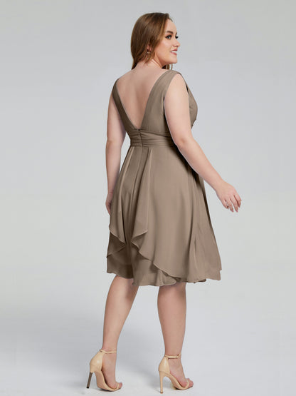 Callie V Neck Midi Mother Of The Bride Dresses With Pockets