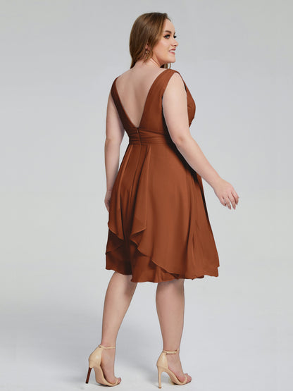Callie V Neck Midi Mother Of The Bride Dresses With Pockets