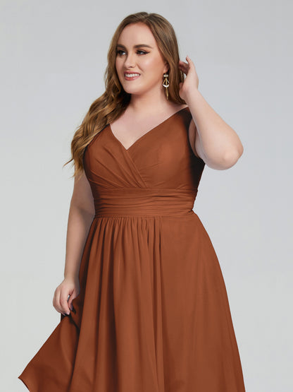 Callie V Neck Midi Mother Of The Bride Dresses With Pockets