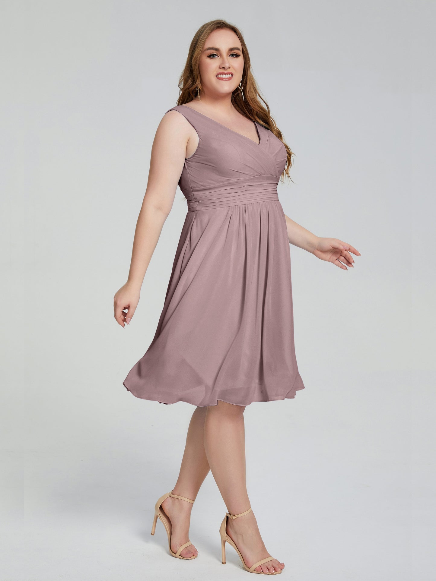 Callie V Neck Midi Mother Of The Bride Dresses With Pockets