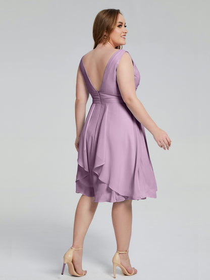 Callie V Neck Midi Mother Of The Bride Dresses With Pockets