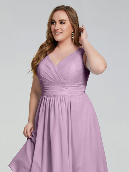 Callie V Neck Midi Mother Of The Bride Dresses With Pockets