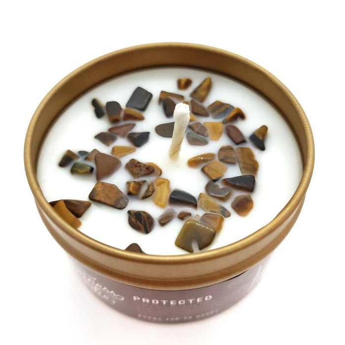 Candle 4oz - Tiger Eye (Protected) 4oz Travel Tin by Bee Lucia