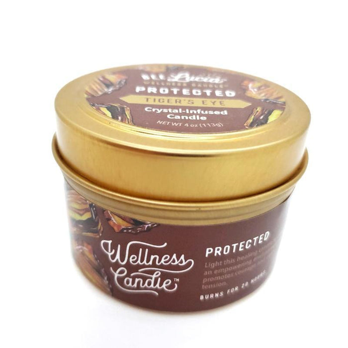 Candle 4oz - Tiger Eye (Protected) 4oz Travel Tin by Bee Lucia