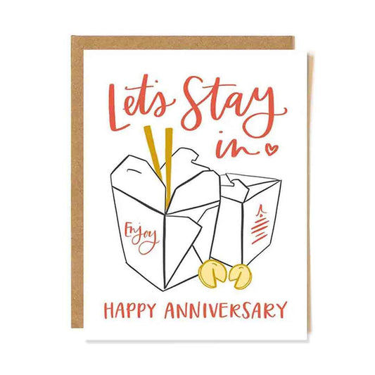 Card - Anniversary - Let's Stay In Letterpress by 1Canoe2