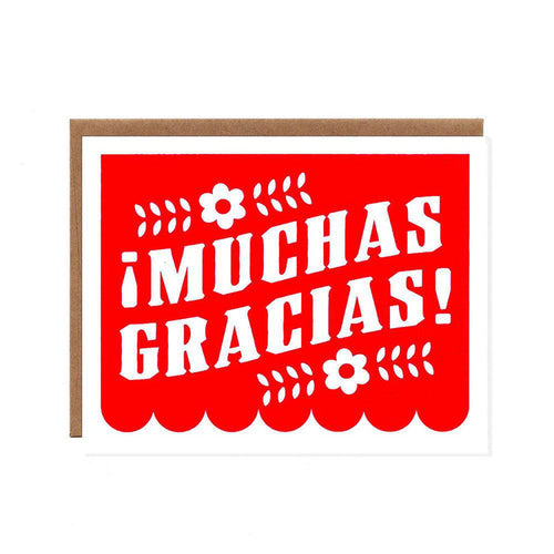 Card - Thank You - Muchas Gracias Red by Orange Twist