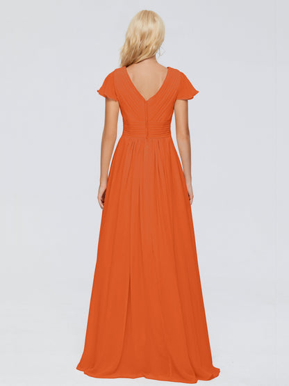 Charlie A-line V Neck Chiffon Bridesmaid Dresses