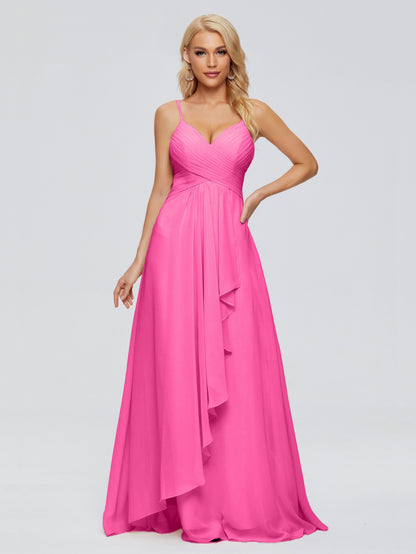 Isla Spaghetti Straps Chiffon Bridesmaid Dresses