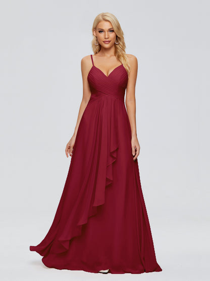 Isla Spaghetti Straps Chiffon Bridesmaid Dresses