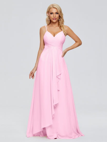 Isla Spaghetti Straps Chiffon Bridesmaid Dresses