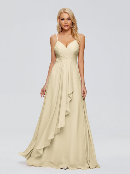 Isla Spaghetti Straps Chiffon Bridesmaid Dresses