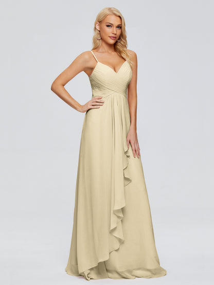 Isla Spaghetti Straps Chiffon Bridesmaid Dresses