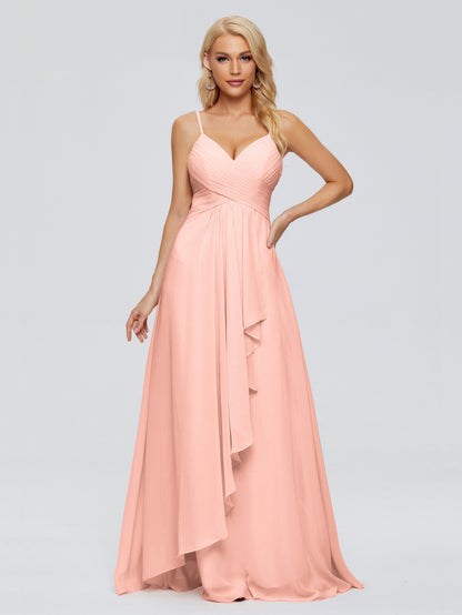 Isla Spaghetti Straps Chiffon Bridesmaid Dresses