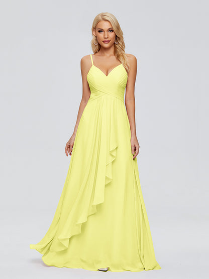 Isla Spaghetti Straps Chiffon Bridesmaid Dresses