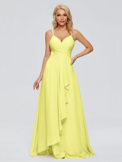 Isla Spaghetti Straps Chiffon Bridesmaid Dresses