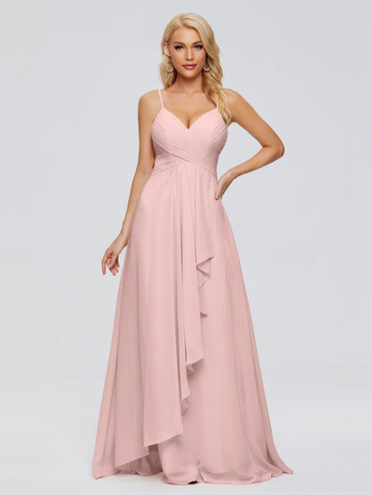 Isla Spaghetti Straps Chiffon Bridesmaid Dresses