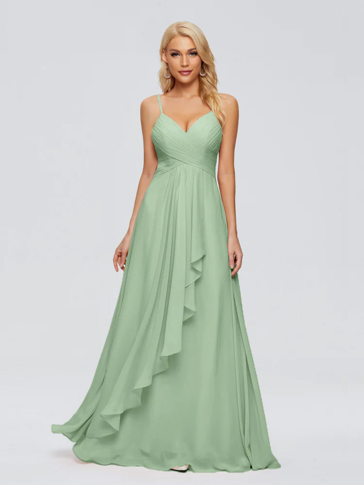 Isla Spaghetti Straps Chiffon Bridesmaid Dresses