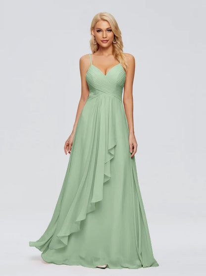 Isla Spaghetti Straps Chiffon Bridesmaid Dresses