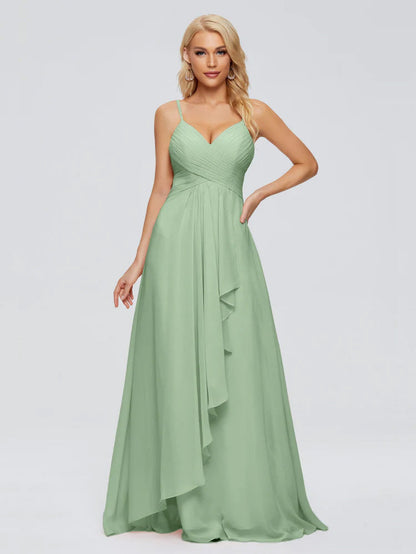 Isla Spaghetti Straps Chiffon Bridesmaid Dresses