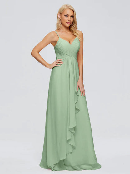 Isla Spaghetti Straps Chiffon Bridesmaid Dresses