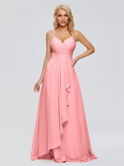 Isla Spaghetti Straps Chiffon Bridesmaid Dresses