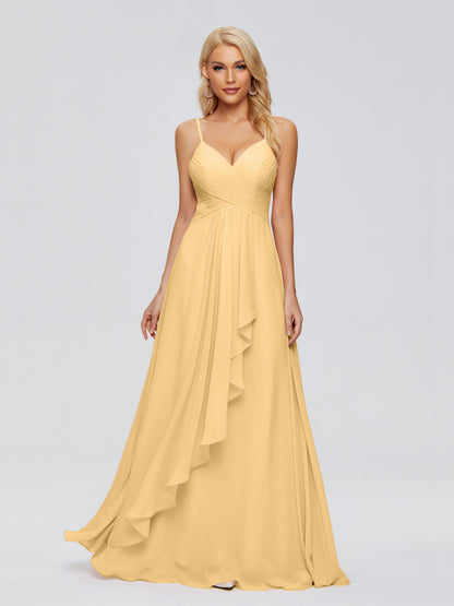 Isla Spaghetti Straps Chiffon Bridesmaid Dresses