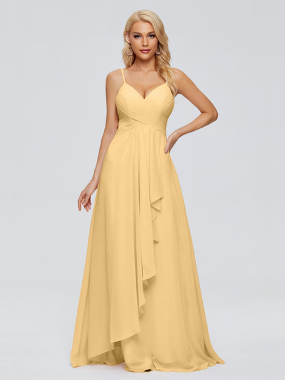 Isla Spaghetti Straps Chiffon Bridesmaid Dresses