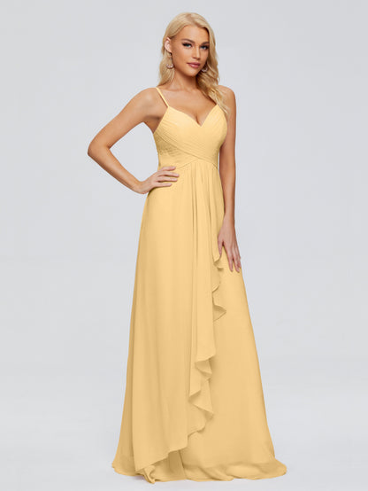 Isla Spaghetti Straps Chiffon Bridesmaid Dresses
