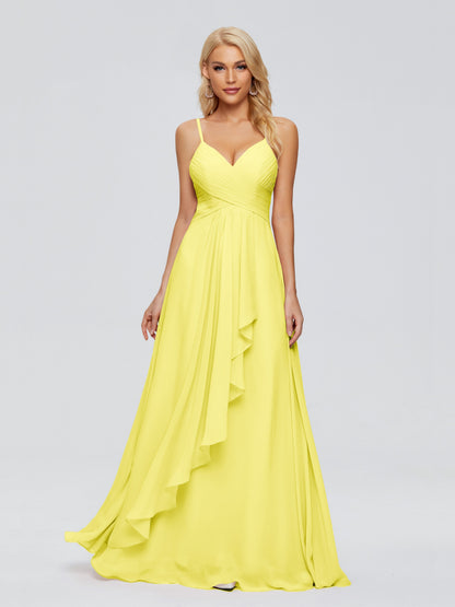Isla Spaghetti Straps Chiffon Bridesmaid Dresses