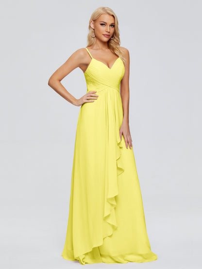 Isla Spaghetti Straps Chiffon Bridesmaid Dresses