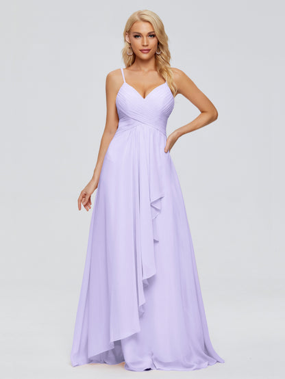 Isla Spaghetti Straps Chiffon Bridesmaid Dresses