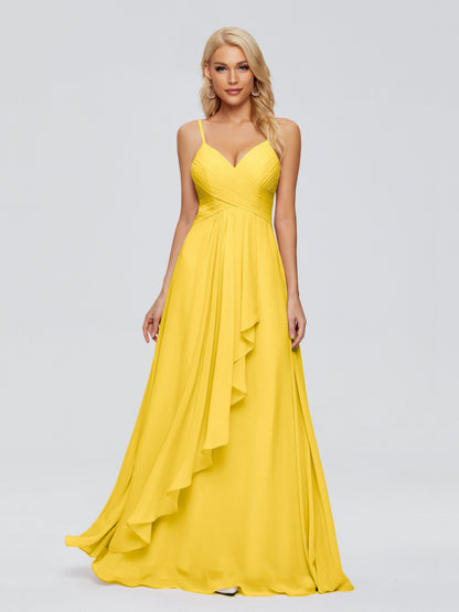 Isla Spaghetti Straps Chiffon Bridesmaid Dresses