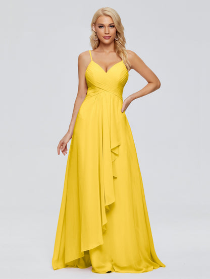 Isla Spaghetti Straps Chiffon Bridesmaid Dresses
