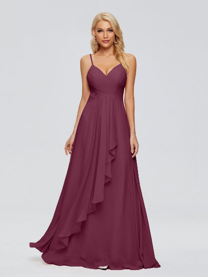 Isla Spaghetti Straps Chiffon Bridesmaid Dresses