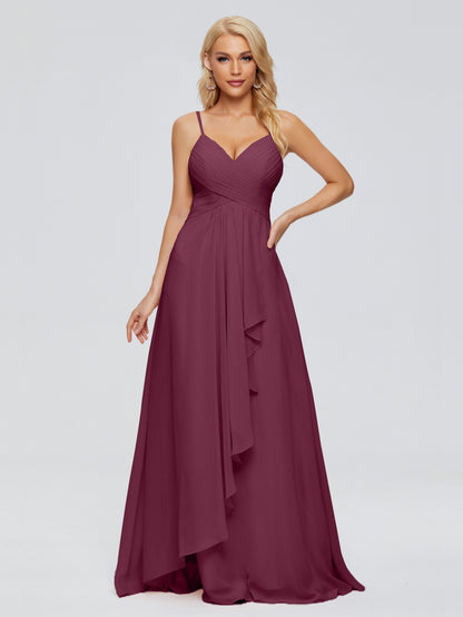 Isla Spaghetti Straps Chiffon Bridesmaid Dresses