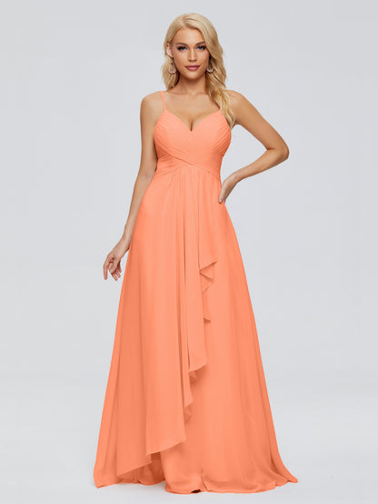 Isla Spaghetti Straps Chiffon Bridesmaid Dresses