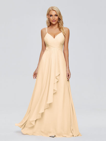 Isla Spaghetti Straps Chiffon Bridesmaid Dresses