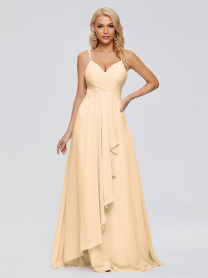 Isla Spaghetti Straps Chiffon Bridesmaid Dresses