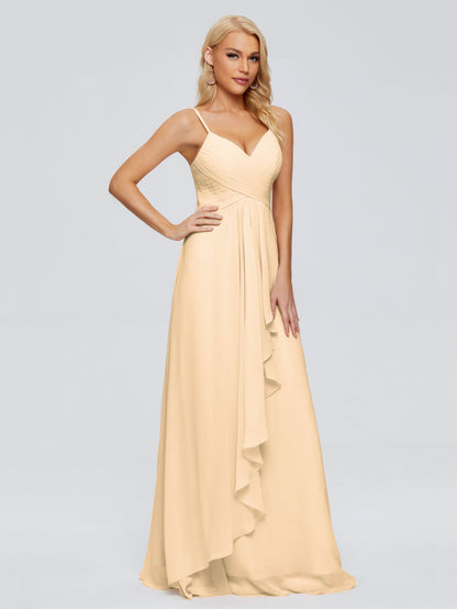 Isla Spaghetti Straps Chiffon Bridesmaid Dresses