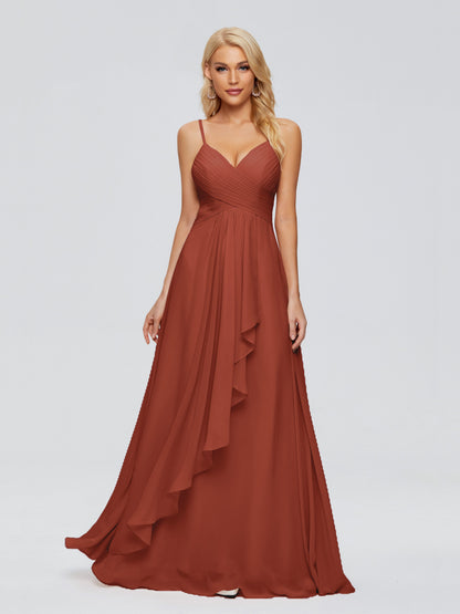 Isla Spaghetti Straps Chiffon Bridesmaid Dresses