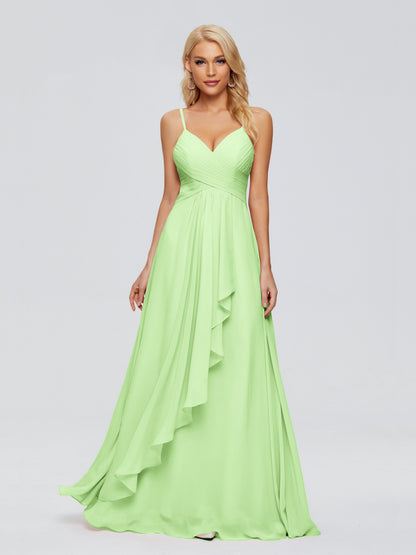Isla Spaghetti Straps Chiffon Bridesmaid Dresses