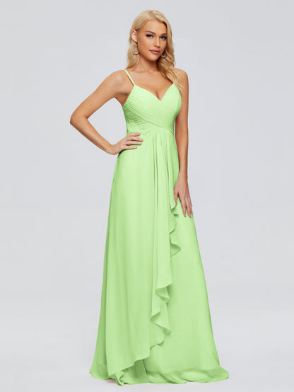 Isla Spaghetti Straps Chiffon Bridesmaid Dresses