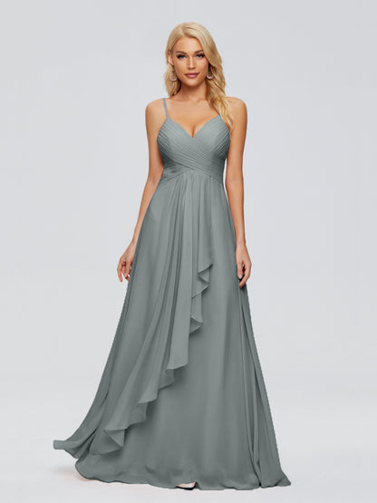 Isla Spaghetti Straps Chiffon Bridesmaid Dresses