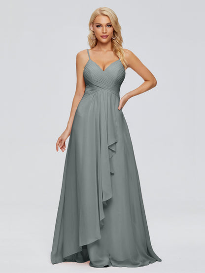 Isla Spaghetti Straps Chiffon Bridesmaid Dresses