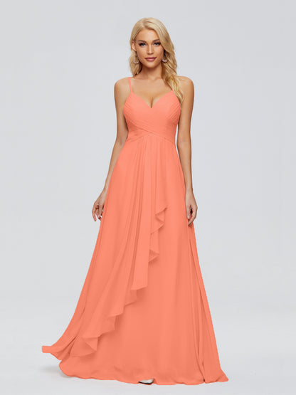 Isla Spaghetti Straps Chiffon Bridesmaid Dresses