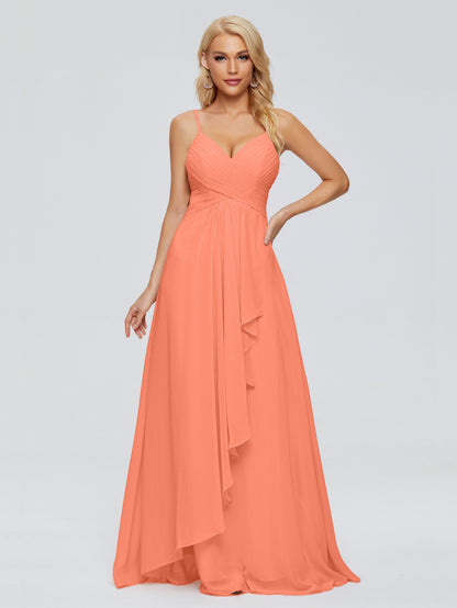 Isla Spaghetti Straps Chiffon Bridesmaid Dresses