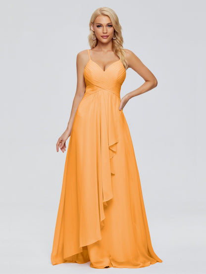 Isla Spaghetti Straps Chiffon Bridesmaid Dresses