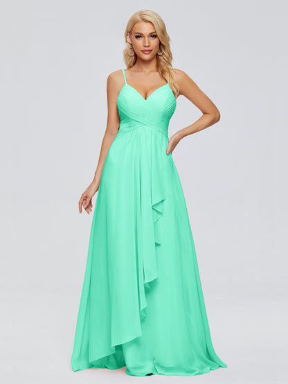 Isla Spaghetti Straps Chiffon Bridesmaid Dresses