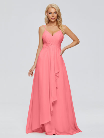 Isla Spaghetti Straps Chiffon Bridesmaid Dresses